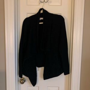 Black thick open sweater
